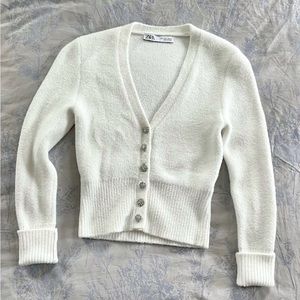 White button cardigan